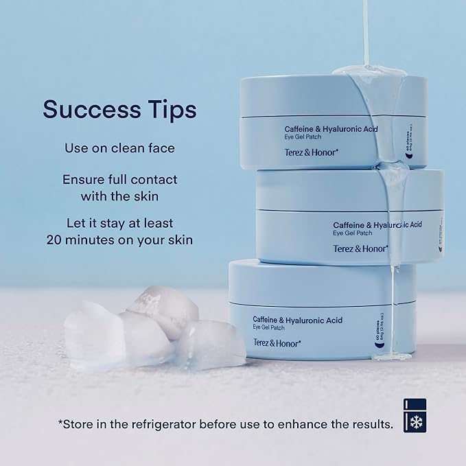 TEREZ & HONOR Under Eye Patches for Dark Circles - 60 Korean Hydrogel Masks for Puffiness, Bags with Caffeine, Hyaluronic Acid, Niacinamide - Undereye Brightening, Hydrating, Anti-Wrinkle & Cooling-Velvo Beauty