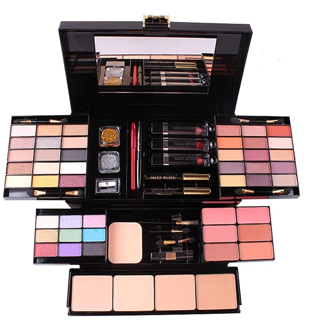 54 Colors All in one Makeup Gift Set Holiday Birthday Beauty Cosmetic Essential Starter Bundle Include 39 Eyeshadow Palette, 6 Blush, 6 Sponge Stick, 4 Compact Powder, 3 Lipstick, Eyeliner-Velvo Beauty