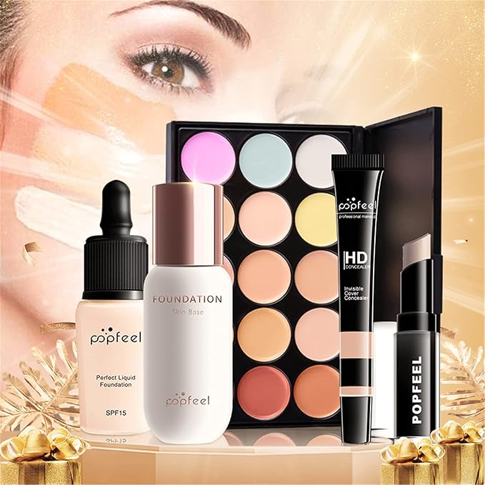 Multi-purpose Makeup Kit All-in-One Makeup Gift Set Colours Mix Eyeshadow Concealer Lip Gloss Pressed Powder and Powder Blusher Cosmetic Makeup Palette Set Kit #096-Velvo Beauty