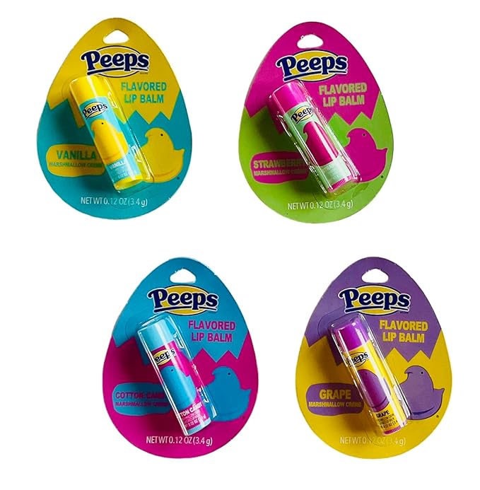 Peeps Lip Balm Set of 4 Scented Marshmallow Cream Flavors-Velvo Beauty