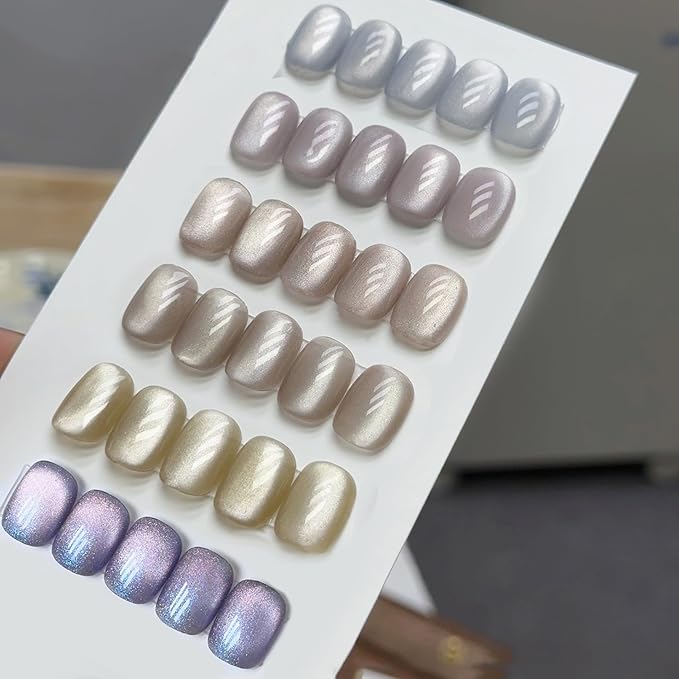 Born Pretty Magnetic Gel Nail Polish Set,Cat Magnetic Eye Gel Jelly Glass Crystal Magnetic Gel Polish Nail Art Manicure Kit 6PCS-Velvo Beauty