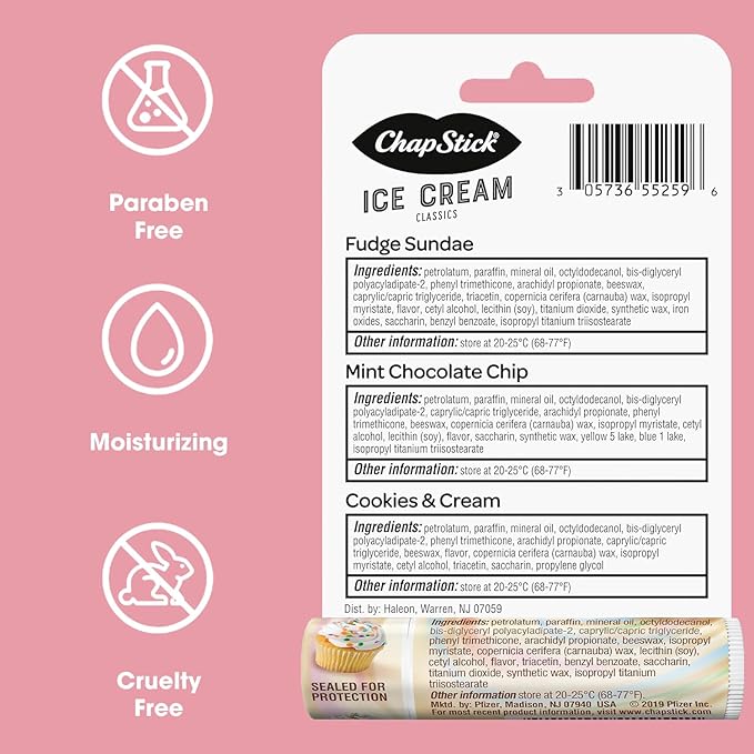 ChapStick Lip Care Bundle – Ice Cream Classics + Cake Batter Lip Balm, 0.15 Ea (5 Piece Set)-Velvo Beauty