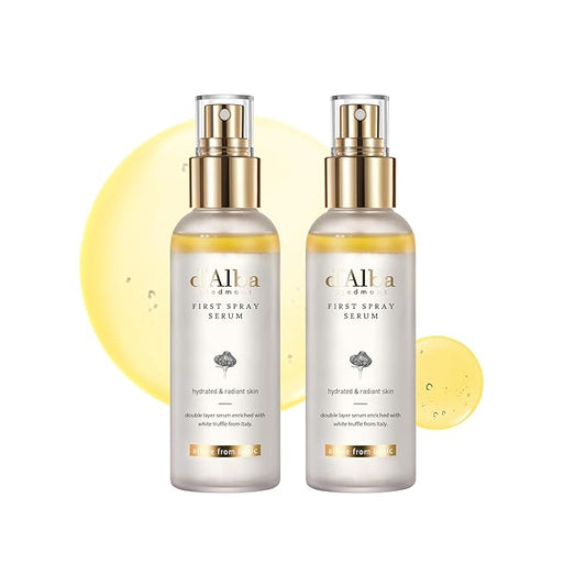 [2 Bottles] d'Alba Italian White Truffle First Spray Serum, Vegan Skin Care, Hydrating Face Moisturizer, Glow Serum for Radiant Skin, Non Comedogenic, All In One Mist (6.76 oz.)-Velvo Beauty