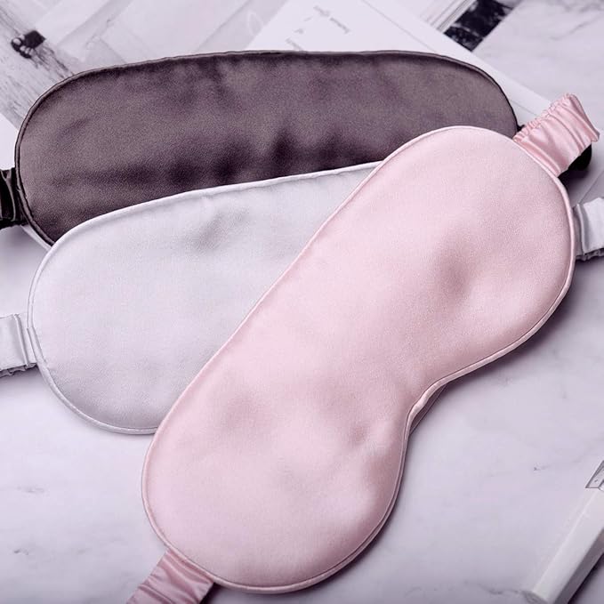 Silk Sleep Mask Light Blocking Luxury 100% Mulberry 19mm Silk Eye Mask Eye Cover Blindfold Ultra Soft Light & Comfy Anti Aging Skin Care with Travel Bag Gift Package-Velvo Beauty