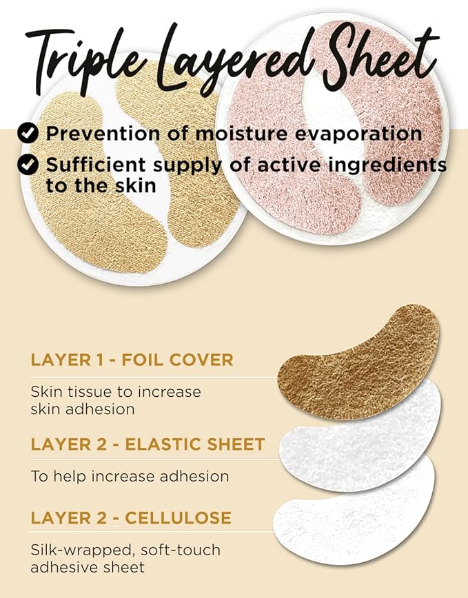 YURICOS Caviar Gold Foil Under Eye Mask Patch for Dark Circles and Puffiness 20 Pairs - Premium Anti-Aging 24k Gold Eye Mask to Diminish Under Eye Wrinkles, Lines-Velvo Beauty