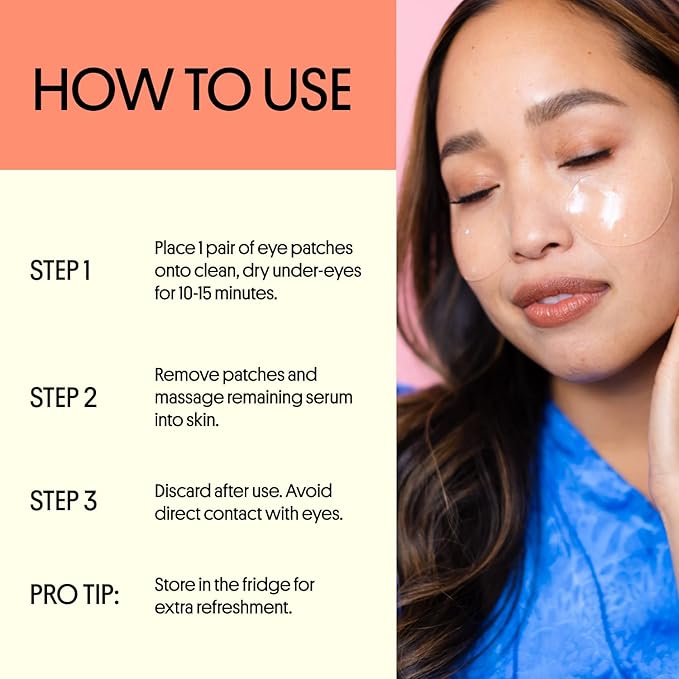 Winky Lux Wakey Wakey Hydrogel Eye Patches – Cooling Under Eye Patches for Puffiness, Dark Circles & Bags, Infused with Caffeine, Vitamin C & Hyaluronic Acid-Velvo Beauty