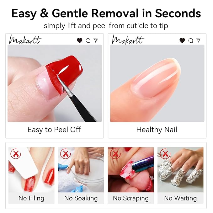 Makartt Peel Off Gel Base Coat: 15ML UV Peelable Base for Gel Nail Polish, Press-On, Nail Tips – Easy Removal, No Soak-Off, UV LED Lamp Required, for Beginners Thin Nails-Velvo Beauty