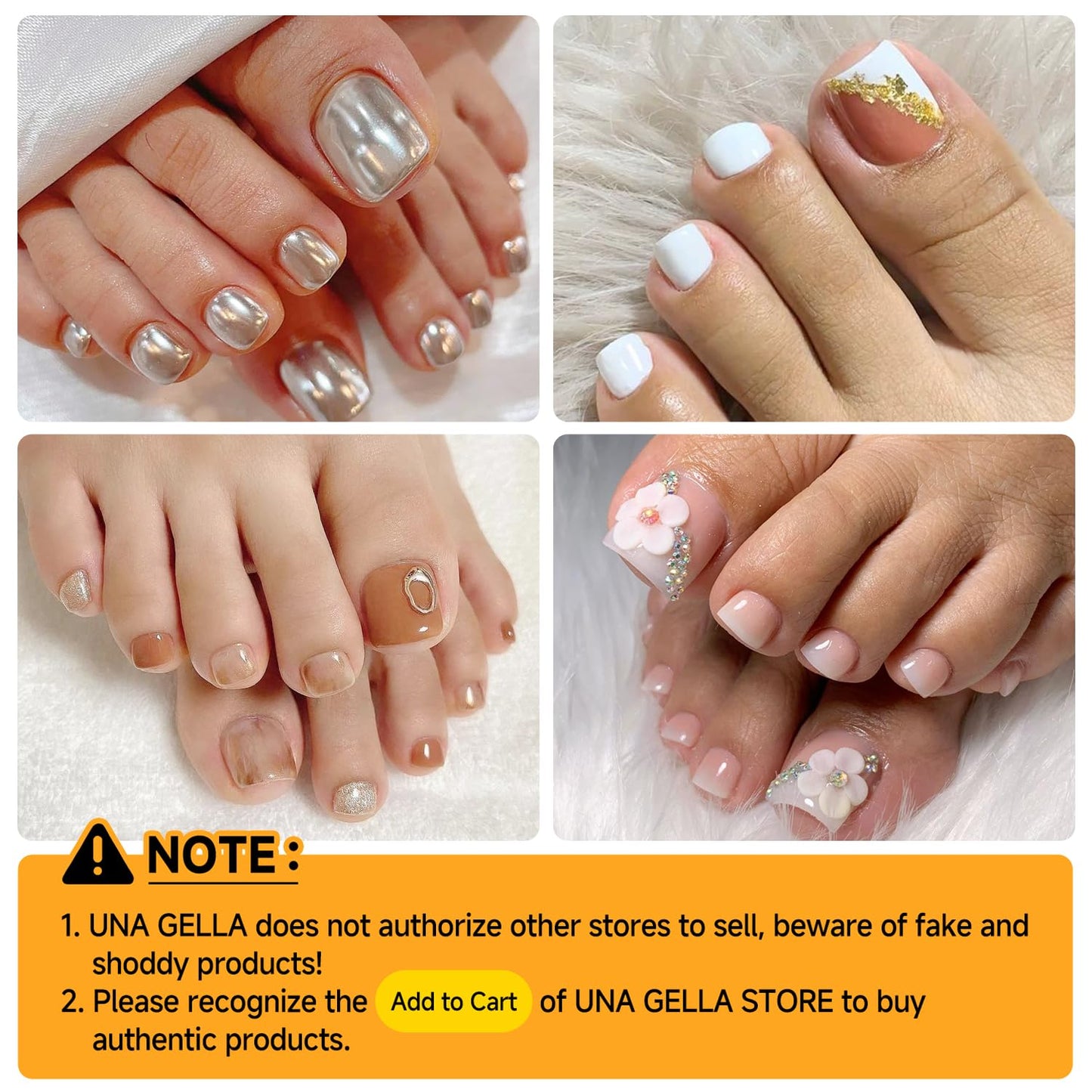 UNA GELLA Toe Nail Tips 504Pcs Short Square False Soft Gel Full Cover Fake Toe Nails Matte Toe Nails 12 Sizes Pre-shape Fake Toenails Gel Toe Nail Tips For Nail Extension Home DIY Nail Salon-Velvo Beauty