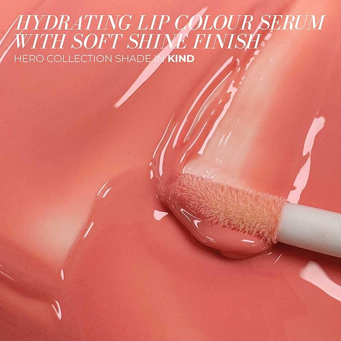 FITGLOW Beauty Lip Colour Serum | Hydrating Lip Gloss | Plumping Anti-Aging Lip Treatment | Natural Shine with Pomegranate Sterols & Collagen | Buildable Color for Dry Chapped Lips | Kind - 10g-Velvo Beauty