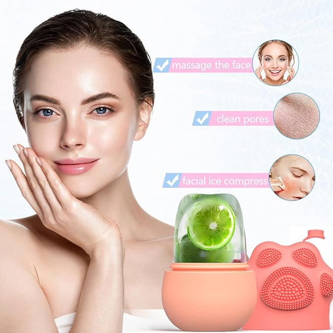 Ice Face Roller, Joyeee Silicone Ice Roller For Face and Eyes Puffiness Relief Reusable Face Ice Cubes Migraine Pain Relief Facial Ice Mold Skincare Tools Gifts for Women Beauty-Velvo Beauty
