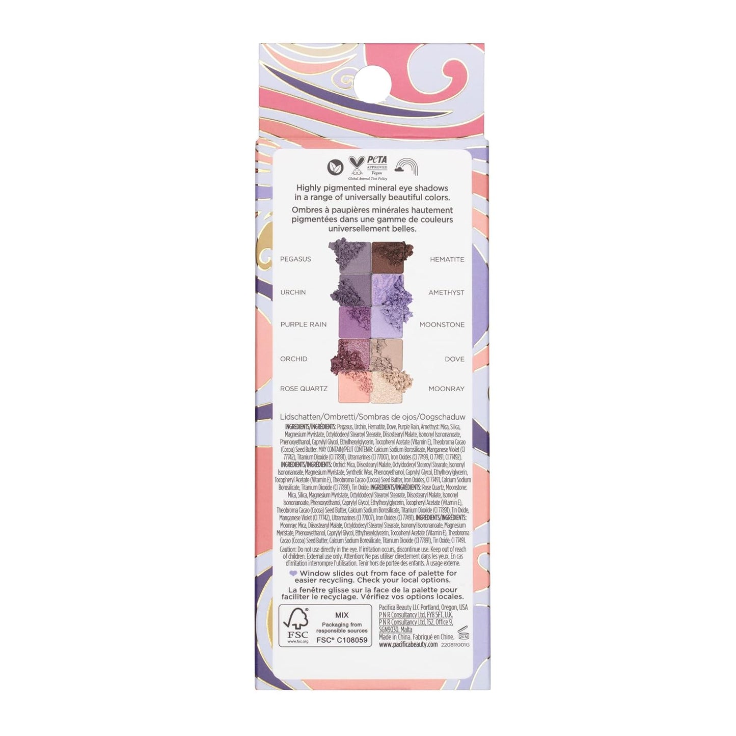 Pacifica Eyeshadow Palette – Purple Nudes Mineral Eyeshadow, Wearable Purple Tones with Matte, Shimmer & Metallic, Cocoa Butter Infused, Talc-Free, Vegan & Cruelty-Free, 0.24 oz (10 Shades)-Velvo Beauty