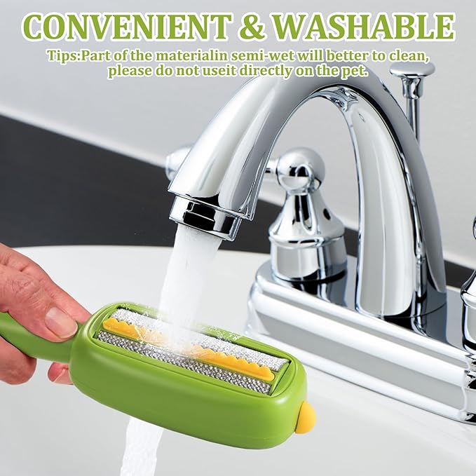 Reusable Lint Roller, Portable Lint Brush, Pet Hair Remover, Super Sticky and Washable, for Clothes, Furniture, Dog & Cat Hair(Green)-Velvo Beauty