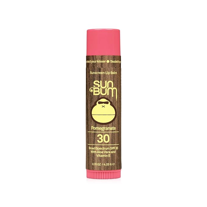 Sun Bum SPF 30 Sunscreen Lip Balm | Vegan and Cruelty Free Broad Spectrum UVA/UVB Lip Care with Aloe and Vitamin E for Moisturized Lips | Pomegranate Flavor |.15 oz-Velvo Beauty