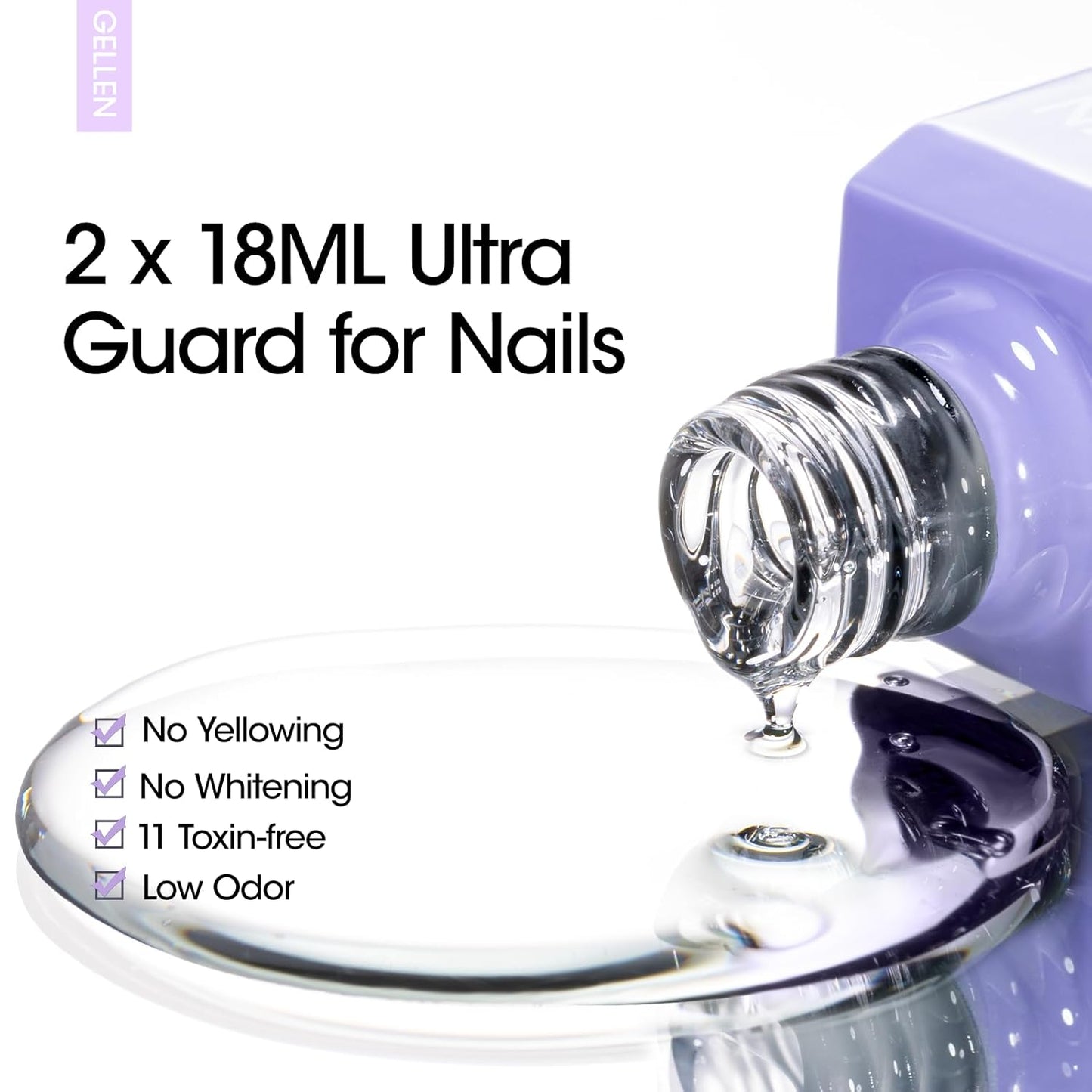GELLEN Gel Top Coat and Base Coat 2 Pcs 18ml Superior Base Coat Top Coat Set No Wipe Soak Off Ultra Glossy Top Coat Gel Nail Polish UV LED Clear Nail Polish Long Lasting for 28+ Days-Velvo Beauty