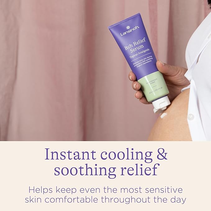 Lansinoh Anti-Itch Serum for Pregnant Moms, Skin Care & Itch Relief Lotion, Safe for First Trimester, Pregnancy Essentials, 4.4 Ounces-Velvo Beauty