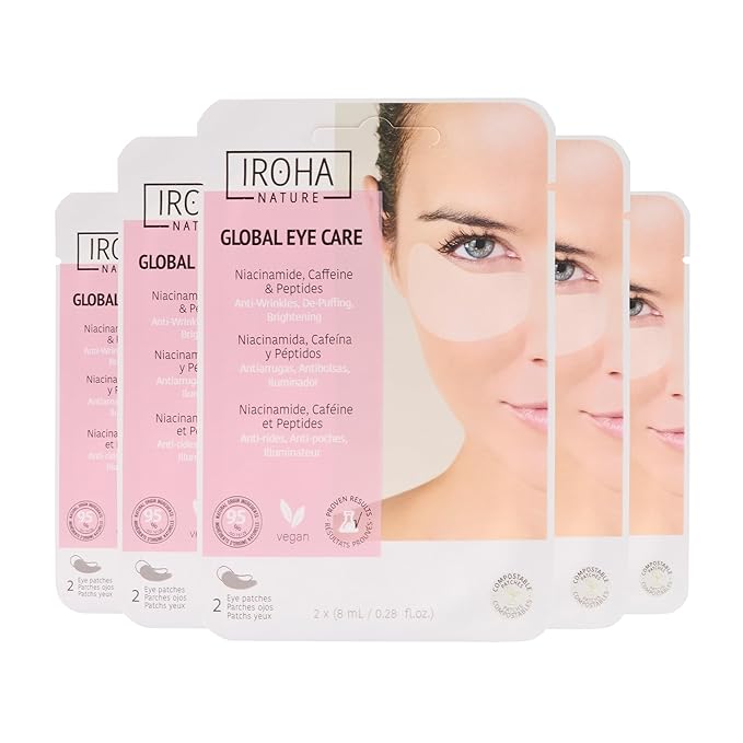 Eye Masks, Reduces Wrinkles, Dark Circles & Puffiness - Pack of 5 Pairs - Hydrating Patches with Niacinamide, Caffeine, Peptides - Vegan, Cruelty-Free, Skincare, Under Eye Treatment, Gift-Velvo Beauty
