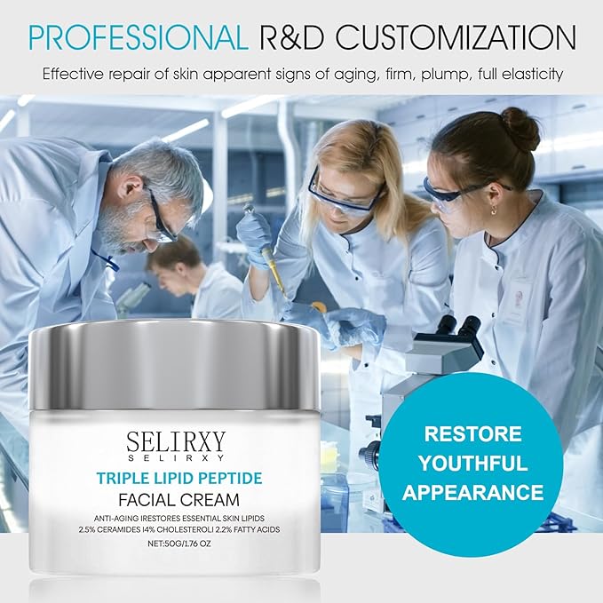 Nodfens Triple Lipid Peptide Cream for Anti-Aging, Restores & Repairs Mature Skin for Radiant, Smooth Complexion - Advanced Strength Recovery Face Moisturizer Cream-Velvo Beauty