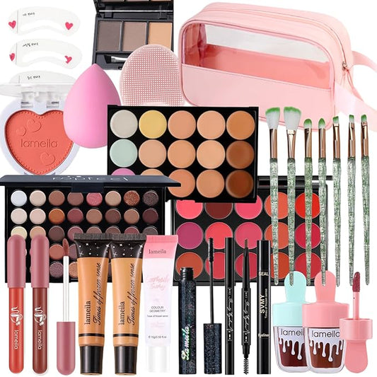 Travel Makeup Kit,Girl Makeup Kit for Girls Ages 8-12,Kids Makeup Sets for Girls 5-8,Makeup Kit for Girls,Makeup Sets For Women Full Kit,Makeup Set for Kids,Suitable for Beginners,Teens-Velvo Beauty