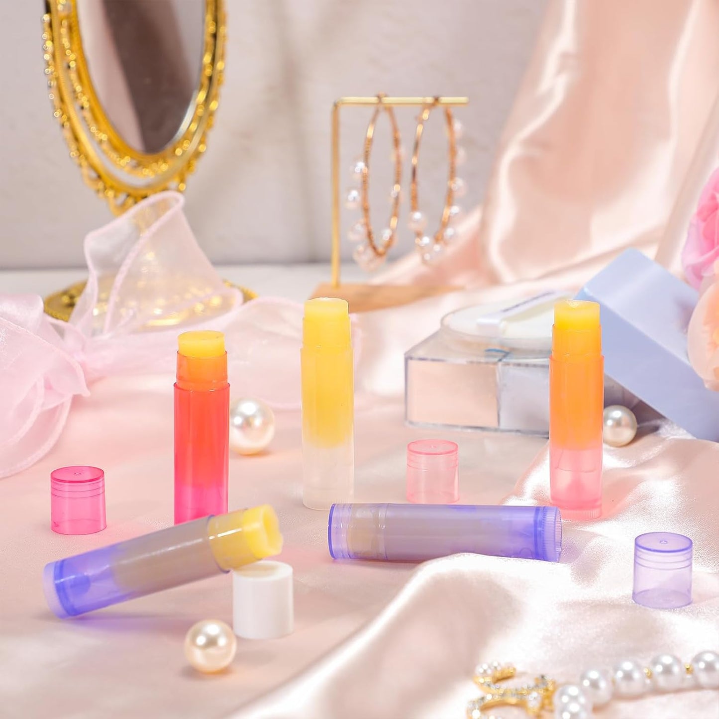 Nuanchu 200 Pcs Lip Balm Tubes Empty Lip Gloss Tubes Bulk Women 0.186 Oz/ 5.5 ml Lip Gloss Container Kit Clear PVC Lip Containers with Caps for DIY(Multicolor)-Velvo Beauty