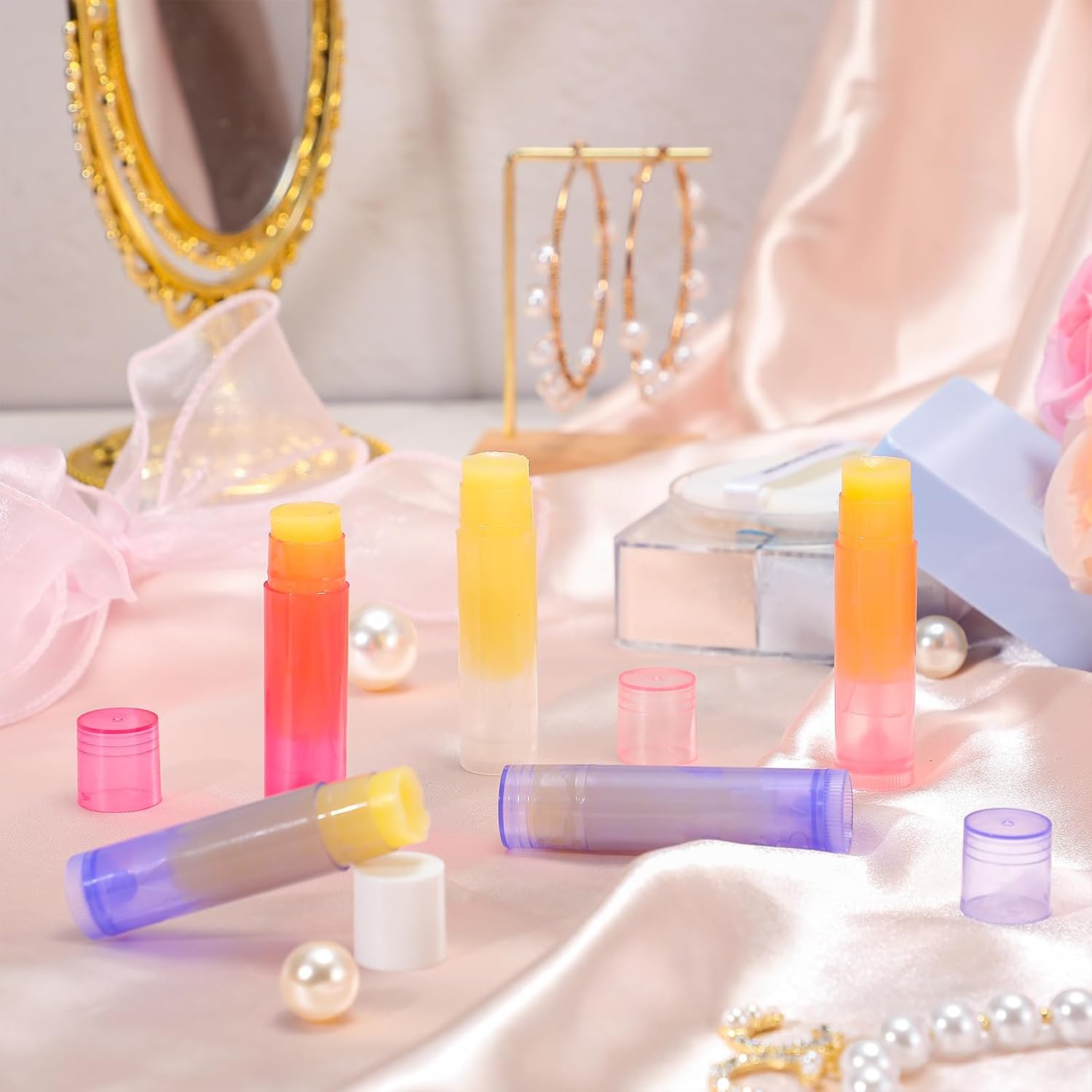 Nuanchu 200 Pcs Lip Balm Tubes Empty Lip Gloss Tubes Bulk Women 0.186 Oz/ 5.5 ml Lip Gloss Container Kit Clear PVC Lip Containers with Caps for DIY(Multicolor)-Velvo Beauty