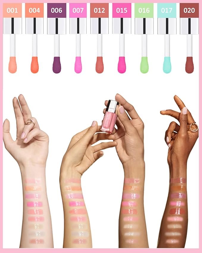 Tinted Moisturizing Lip Glow Oil, Hydrating Plumping Lip Gloss Lip Care Clear Lip Oil for Dry Lip, Glow Reviver Lip Oil,Shine Lip Tint Stain Lip Care Product,Women's Day Makeup Gift(#006 Berry)-Velvo Beauty