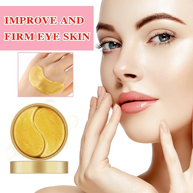 Eye Mask 60 pcs,Gold Collagen Under Eye Patches,Puffy Eyes and Dark Circles Treatments,Improve Reduce Under Eye Bags Smooth Wrinkles and Lighthen Fine Lines,Moisturizing,Improve and Firm eye Skin-Velvo Beauty