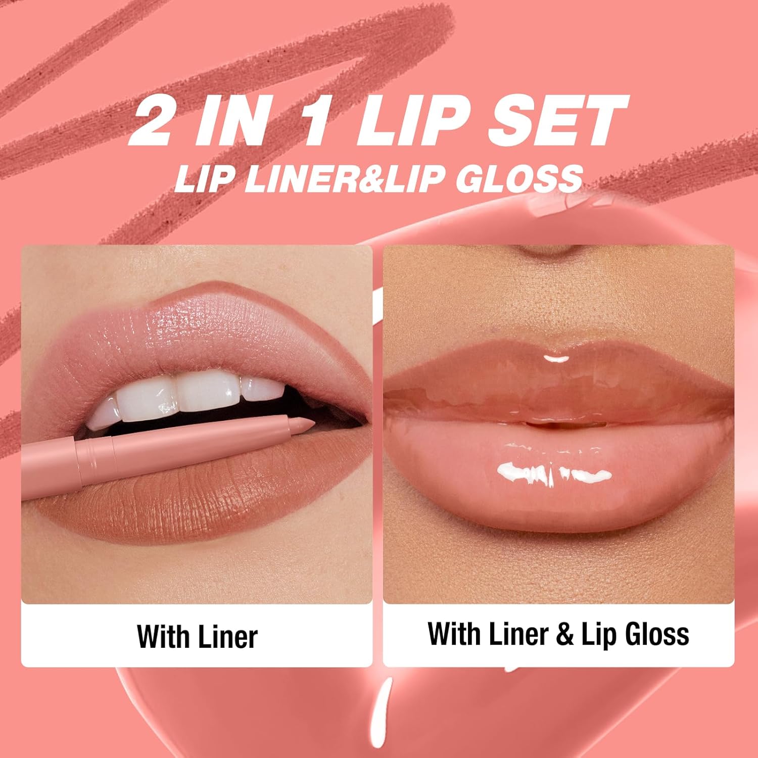 6pcs Hydrating Lip Oils + Lip Liner Pencil Lip Combo Sets, 24H Long-Lasting Lip Kit with Lip Liner and Gloss, Nourishing, Non-Sticky Tinted Stain Lip Gloss Plumping Lip Oil Set for Women(Set B)-Velvo Beauty