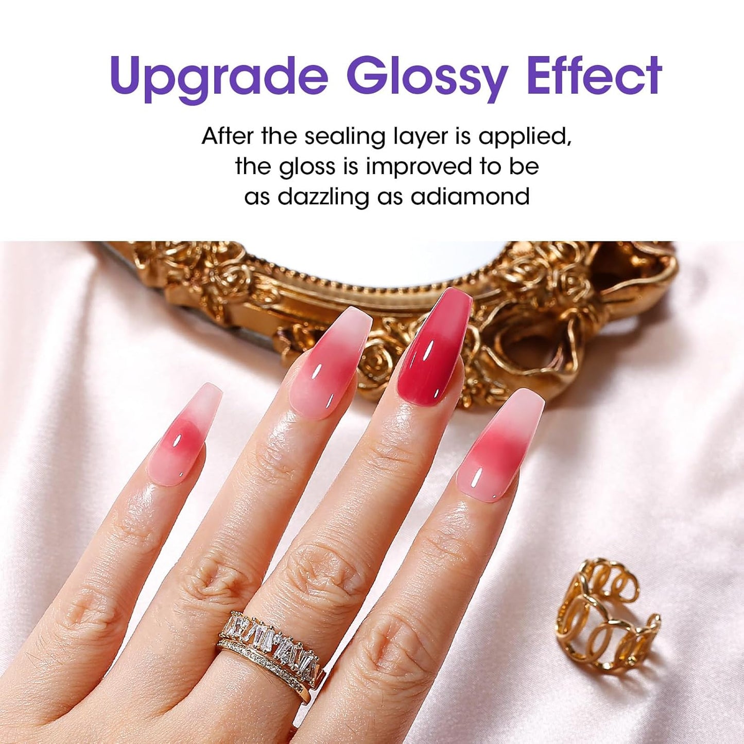 GELLEN Gel Top Coat Nail Polish- 18ml No Wipe Top Coat Gel Polish, High Gloss Shiny Long Lasting, Soak Off Nail Lamp for Home DIY and Nail Salon-Velvo Beauty