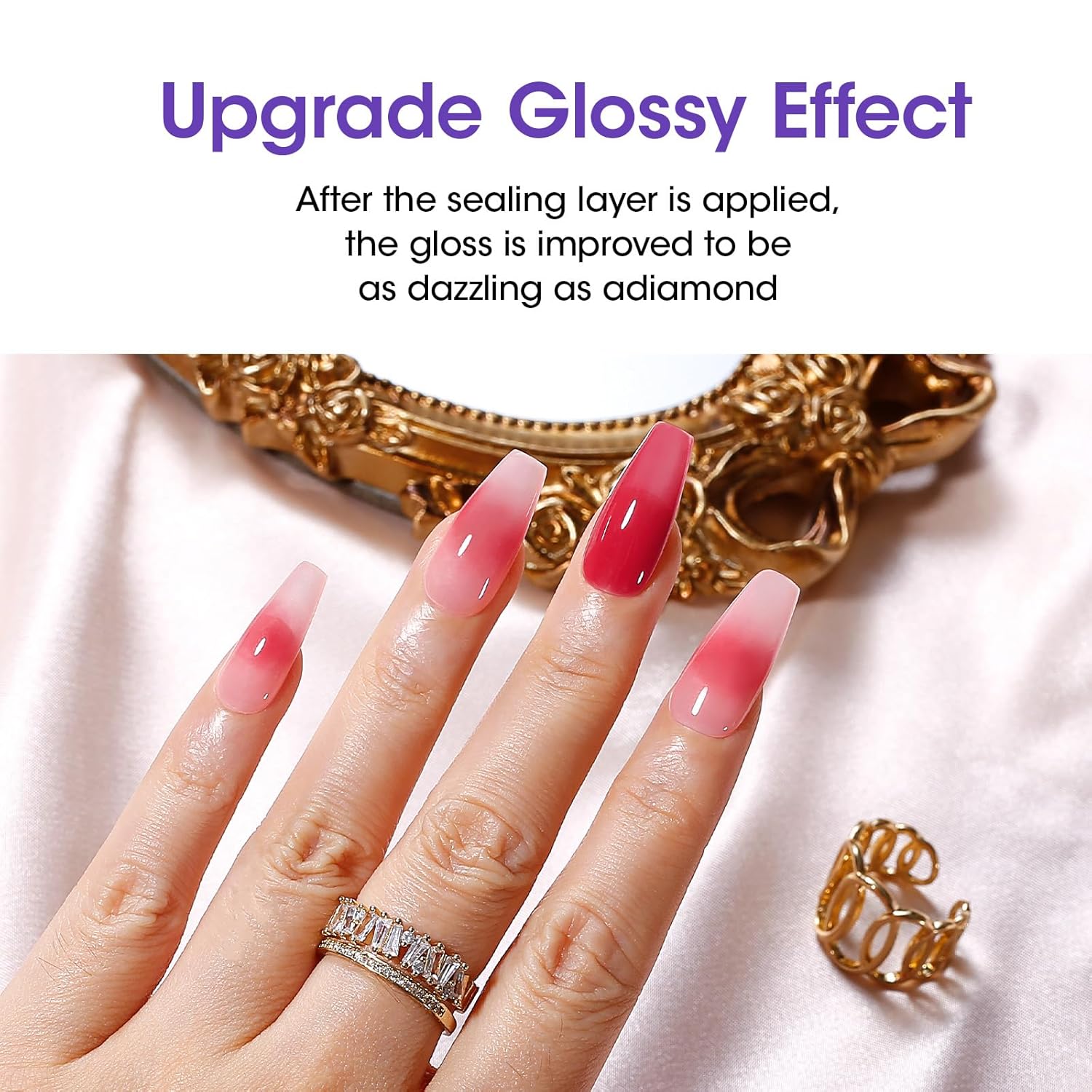 GELLEN Gel Top Coat Nail Polish- 18ml No Wipe Top Coat Gel Polish, High Gloss Shiny Long Lasting, Soak Off Nail Lamp for Home DIY and Nail Salon-Velvo Beauty