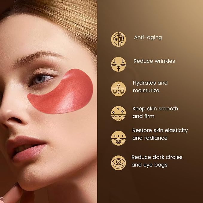 Puffy Eyes Smoothing Under Eye Patches, Caffeine Eye Masks for Wrinkles and Dark Circles, Undereye Bags, Brightening Skincare Treatment for Men & Women, Vegan & USA Tested-Velvo Beauty