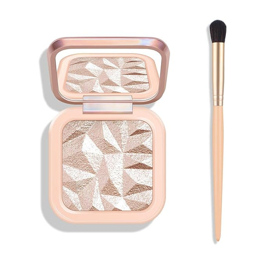 KYDA Face Highlighter Palette, High Glossy Face Illuminator Palette, Natural Glow Finish, Pearl Shimmer Smooth Baked Powder, Lasting Sparkling Highlighter Makeup-DAWN GLOW-Velvo Beauty