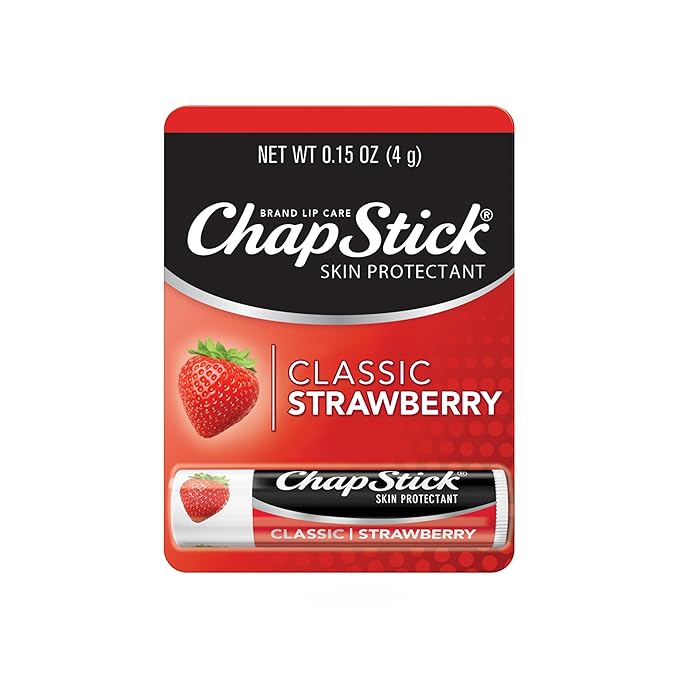 ChapStick Classic Strawberry Lip Balm Tube, Lip Care and Lip Moisturizer - 0.15 Oz-Velvo Beauty