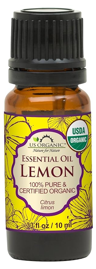 US Organic 100% Pure Lemon Essential Oil - USDA Certified Organic, Cold Pressed - W/Euro droppers (More Size Variations Available) (10 ml)-Velvo Beauty