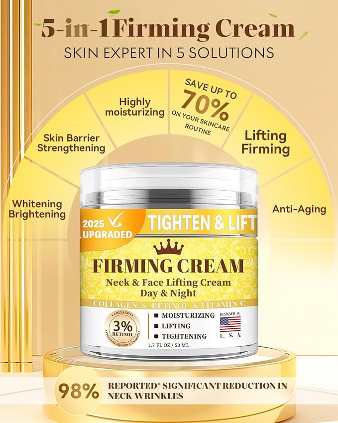 3% Retinol Cream Face Moisturizer, Anti Aging Neck Firming Cream with Collagen, Day & Night Face Cream with Hyaluronic Acid, Lifting & Tightening Wrinkle for Women & Men (1.51 Fl Oz (Pack of 1))-Velvo Beauty