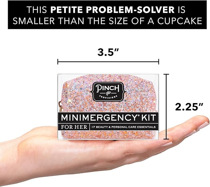 Pinch Provisions Rosé Minimergency Kit, includes 17 Travel-Sized Cosmetic Essentials, Convenient for Purses, Emergency Beauty Accessories, Gifts for Holiday’s & Birthday’s-Velvo Beauty
