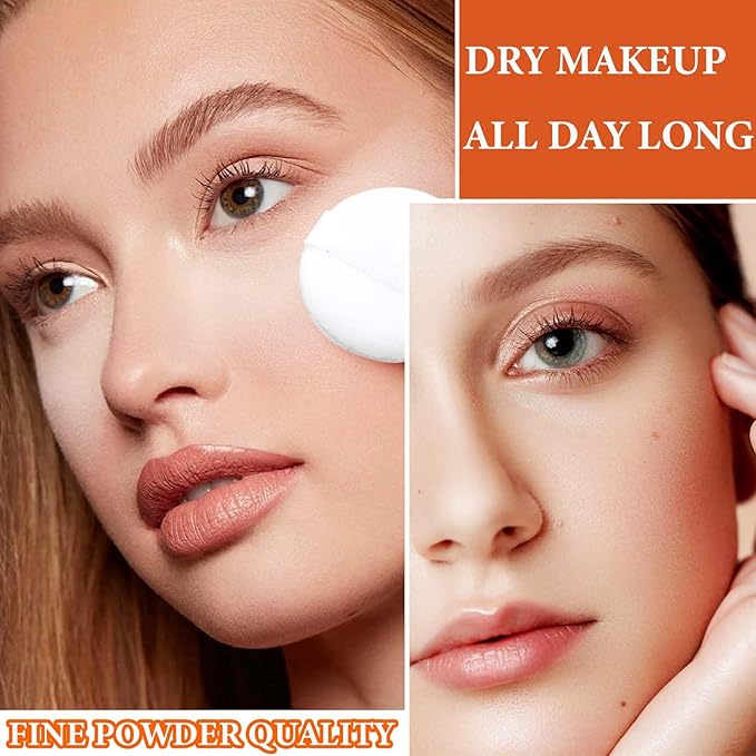 Oil Control Loose Face Powder,Translucent Setting Powder With a Powder Puff Long Lasting Makeup Covering Blemishes Brightens Skin Tone,Natural Matte Loose Powder for Women（2）-Velvo Beauty
