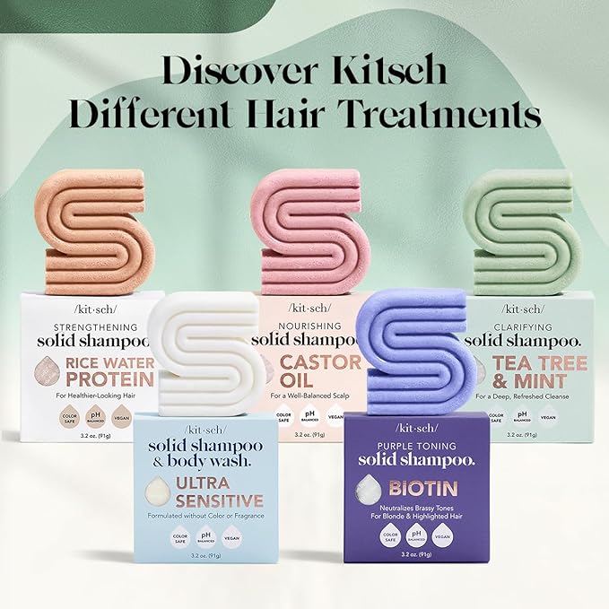 Kitsch Rosemary & Biotin Shampoo Bar - For Hair Growth, Strengthening, Thickening & Volumizing Shampoo for Women and Men - Free of Parabens, Sulfates & Silicones - Made in USA - 3.2 oz-Velvo Beauty