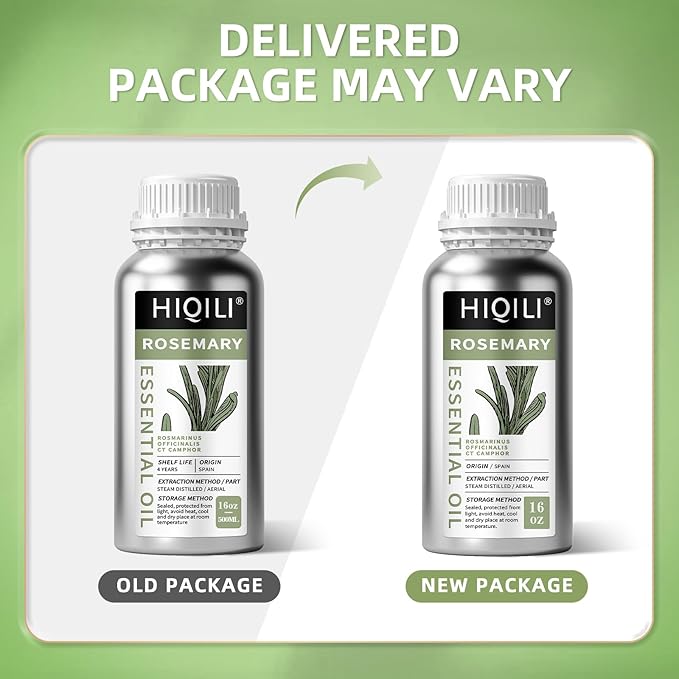 HIQILI Rosemary Oil for Hair Growth, Add to Shampoo & Conditioner, 100% Pure Undiluted - 16 Fl Oz-Velvo Beauty