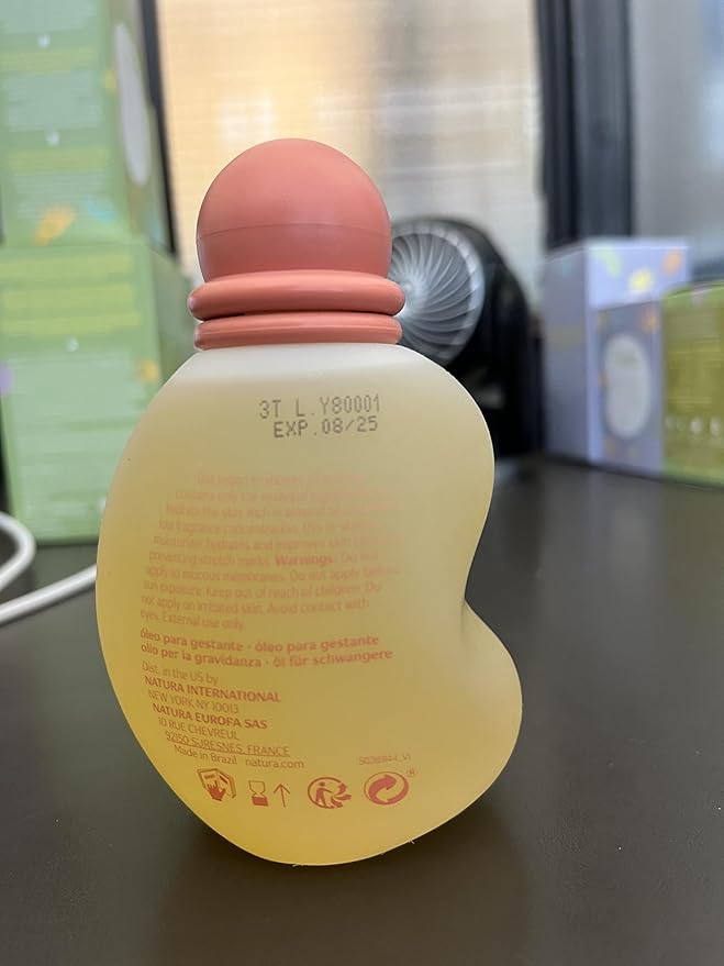 natura - Mamãe e Bebê Mom Stretch Marks Oil - Moisturizing Shower Oil - Skin Elasticity - 100% Vegan - Almond Oil - 97.3% Natural Origin - All Skin - Cruelty Free - Baby Essentials - 6.7 fl oz (200ml)-Velvo Beauty