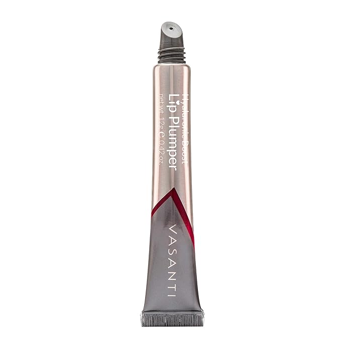 VASANTI Lip Plumper Hyaluronic Boost - Glossy Paraben-Free, Hydrates Softens and Volumizes Lips Natural Lip Enhancer (KISS ME QUICK - Clear)-Velvo Beauty