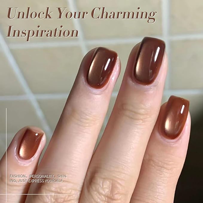 Born Pretty Cat Magnetic Eye Gel Nail Polish, Fall Winter Retro Cat Magnetic Gel, Pink Brown Blue Gray Green Magnetic Soak Off Nail Art Salon Manicure Home Gift 7ML 6PCS-Velvo Beauty