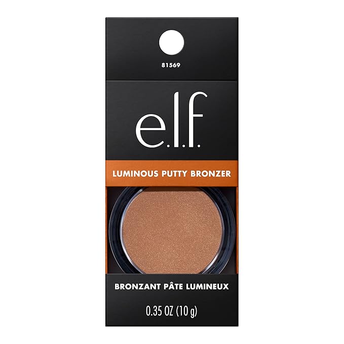 e.l.f. Luminous Putty Bronzer, Lightweight Putty-to-Powder Bronzer For A Radiant, Glowing Finish, Highly Pigmented, Vegan & Cruelty-Free, Seaside Shimmer-Velvo Beauty