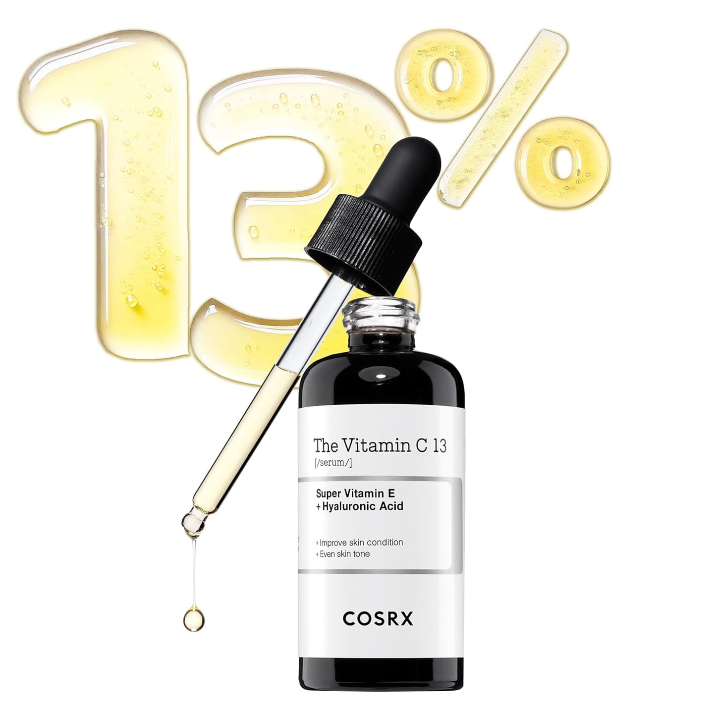 COSRX Pure Vitamin C 13% Serum with Vitamin E & Hyaluronic Acid, Hydrating Facial Serum for Fine Lines, Uneven Skin Tone & Dull Skin, 0.67fl.oz/20ml, Korean Skin Care-Velvo Beauty