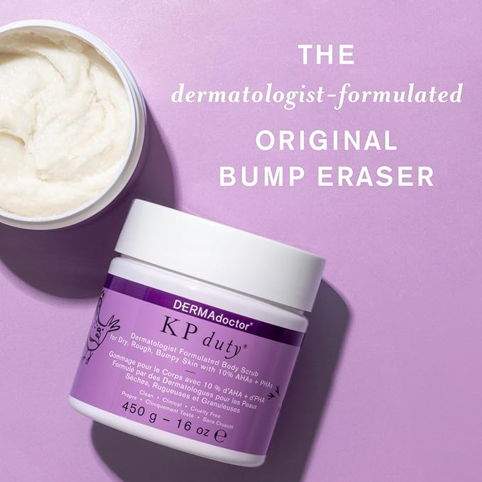 DERMAdoctor KP Bump Eraser Body Scrub Dermatologist Formulated Exfoliant | Keratosis Pilaris Treatment For Dry And Bumpy Skin 10% AHAs + PHAs - 16 fl oz-Velvo Beauty