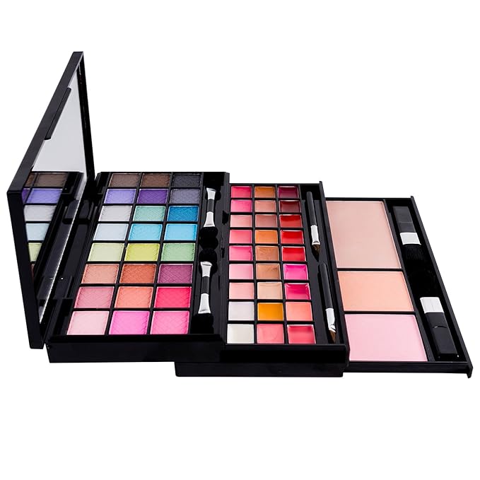 SHANY Classy & Sassy All-in-One Makeup Kit Makeup Set with Cosmetics Mirror, Makeup Applicators, 24 Eye Shadows Colors, 18 Lipstick Lip Glosses, 2 Blushes, and 1 Bronzer - Premium Giftable Packaging-Velvo Beauty