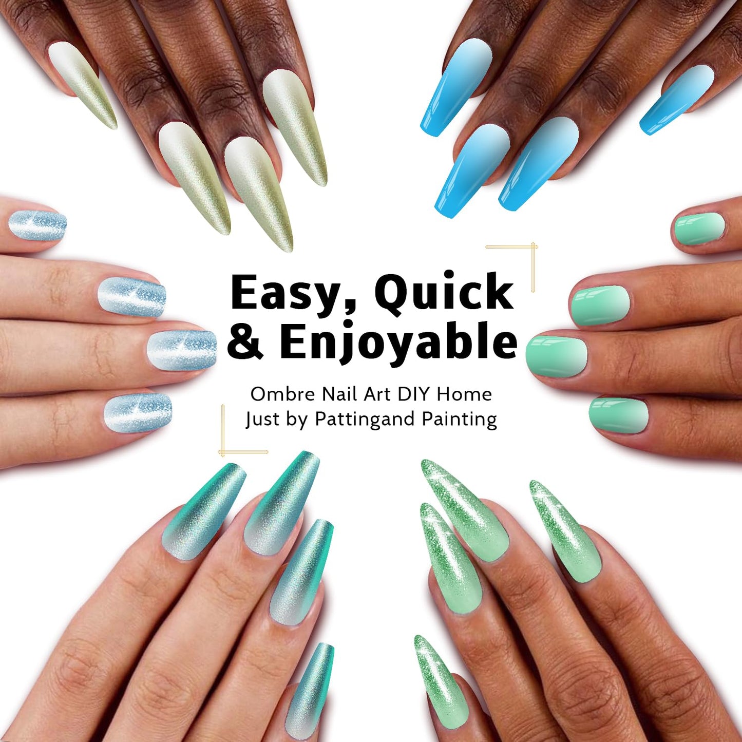 Sponge Pat Paint Nail Gel, Ombre Nails Gradient Gel Nail Blush Blooming Aura Nails Drawing Stripper Floral Painting DIY Nail Art, No Wipe, UV/LED Curing (12 Colors E)-Velvo Beauty