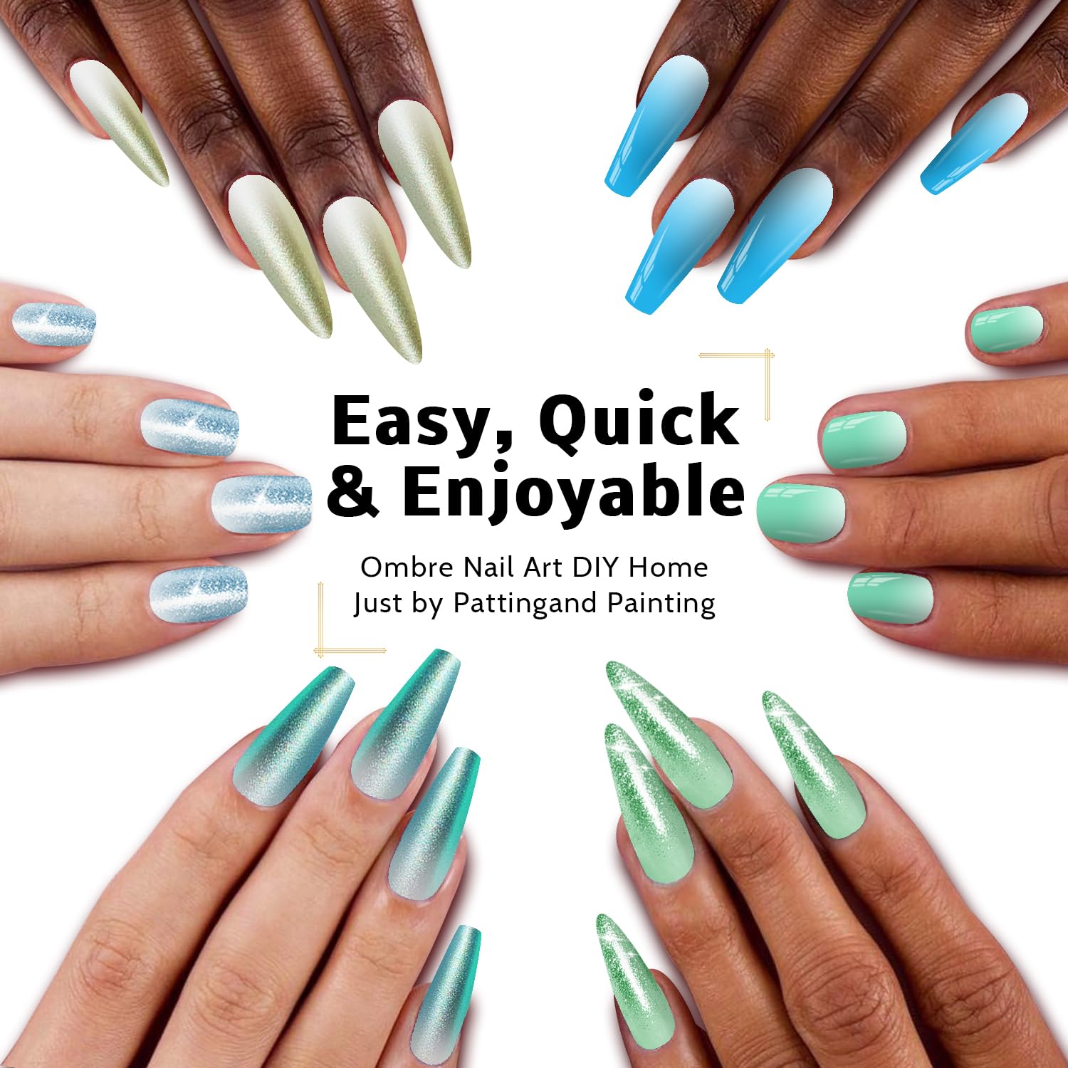 Sponge Pat Paint Nail Gel, Ombre Nails Gradient Gel Nail Blush Blooming Aura Nails Drawing Stripper Floral Painting DIY Nail Art, No Wipe, UV/LED Curing (12 Colors E)-Velvo Beauty