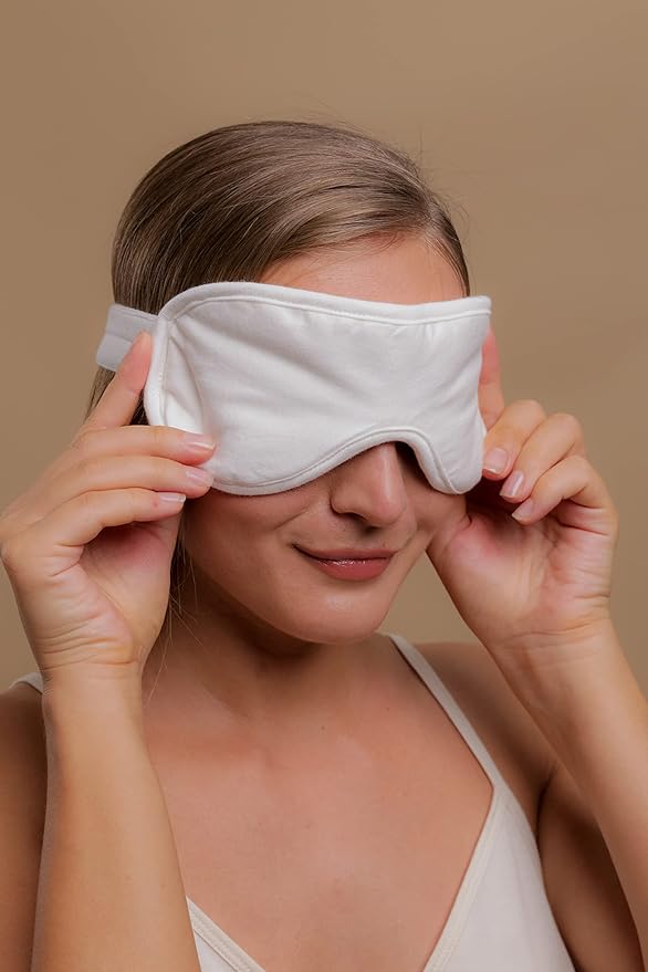 Cottonique Hypoallergenic Sleep Eye Mask made from 100% Organic Cotton (Natural, Free Size)-Velvo Beauty