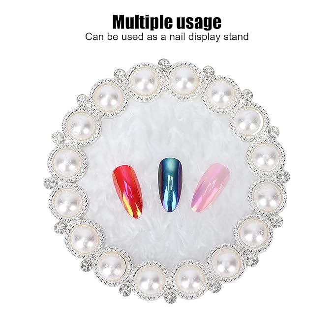 Polish Mix Palette, Resin Nail Art Display Board Cosmetic Nail Mixing Palette Color Mixing Nail Art Tips Display Plate(Silver)-Velvo Beauty