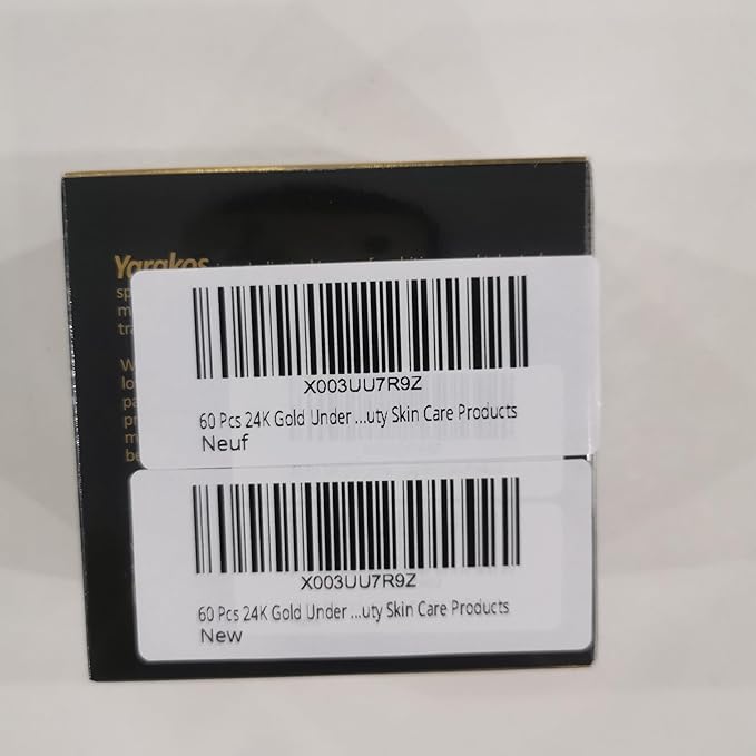 60 Pcs 24K Gold Under Eye Patches, 30 Pairs Undereye Mask for Dark Circles Puffy Eyes Treatment, Collagen Gel Pads Hydrating for Puffiness Wrinkle Eye Bags, Women Men Beauty Skin Care Products-Velvo Beauty